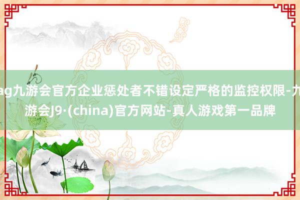 ag九游会官方企业惩处者不错设定严格的监控权限-九游会J9·(china)官方网站-真人游戏第一品牌