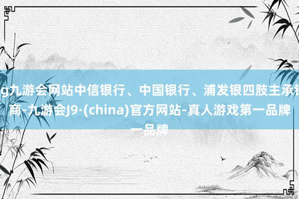 ag九游会网站中信银行、中国银行、浦发银四肢主承销商-九游会J9·(china)官方网站-真人游戏第一品牌
