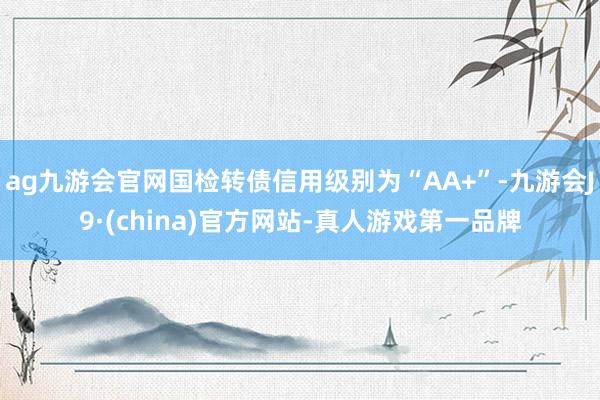 ag九游会官网国检转债信用级别为“AA+”-九游会J9·(china)官方网站-真人游戏第一品牌