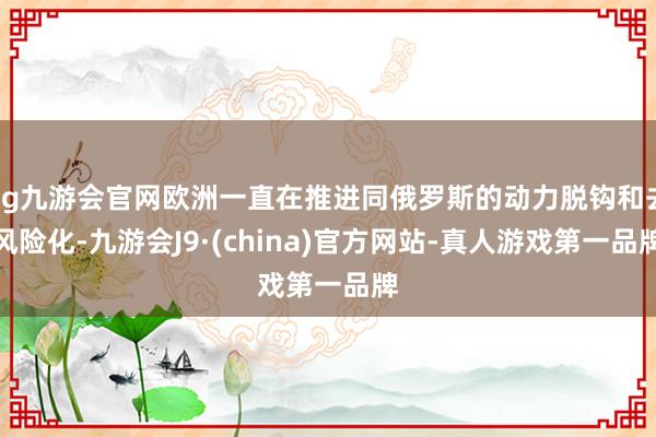 ag九游会官网欧洲一直在推进同俄罗斯的动力脱钩和去风险化-九游会J9·(china)官方网站-真人游戏第一品牌